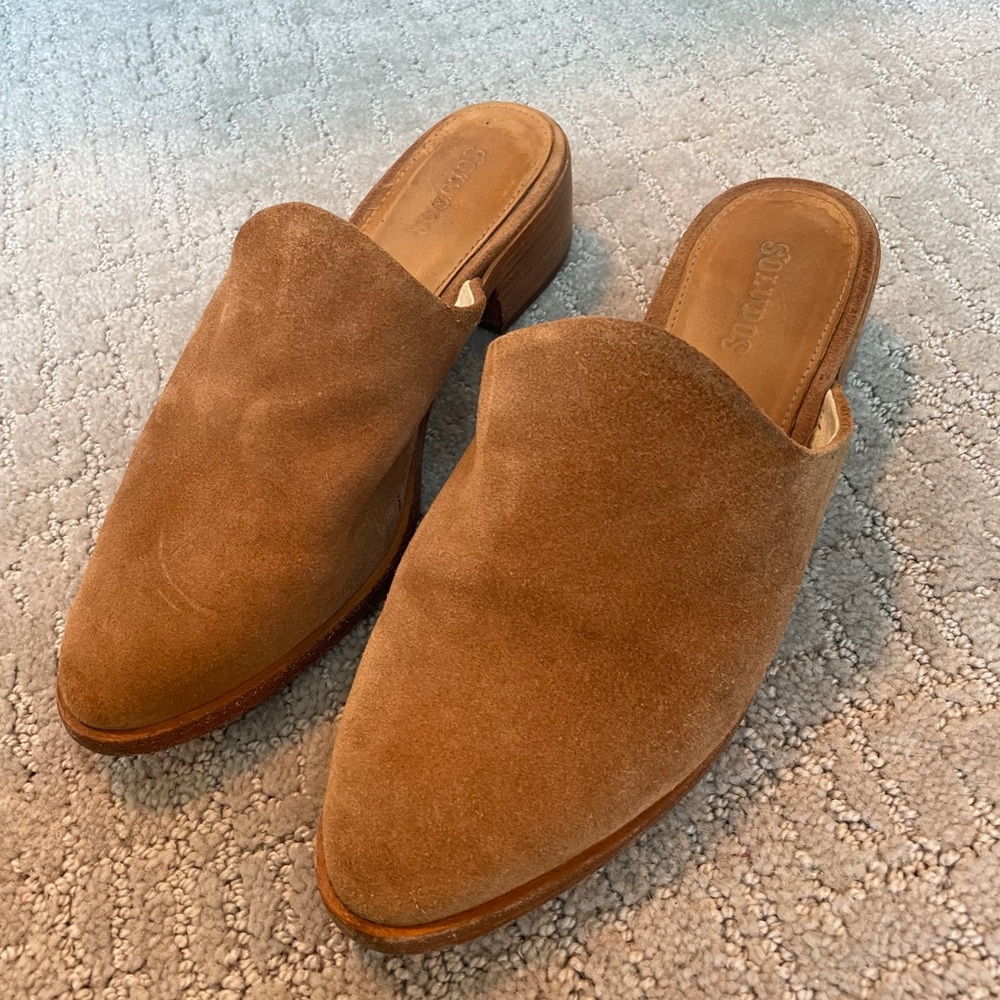 Soludos Tan Suede Venetian Mule